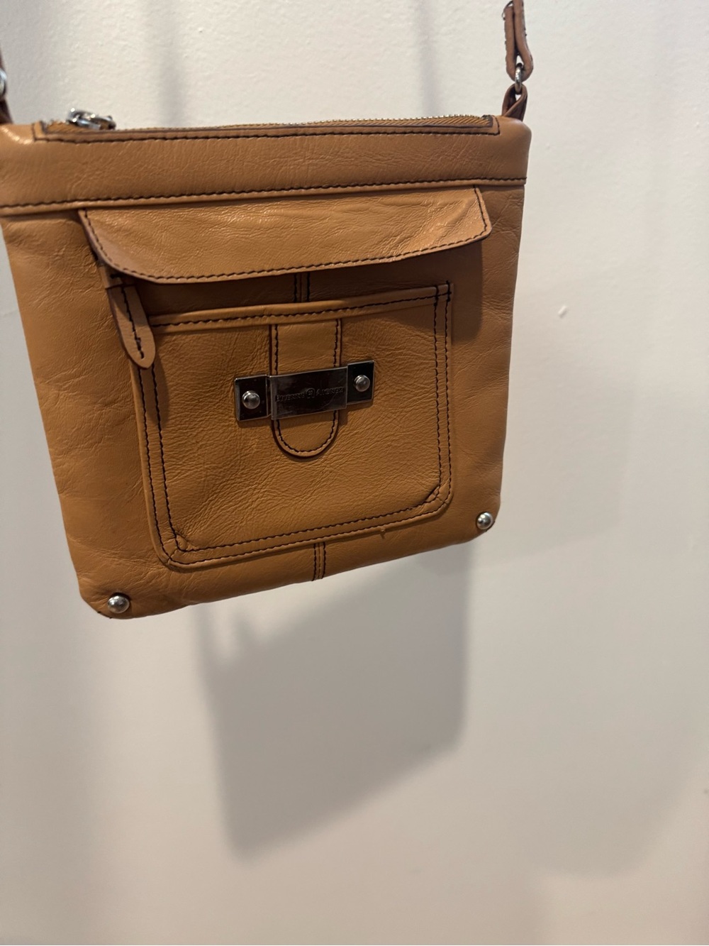Etienne Aigner Tan/Cognac Leather Small Crossbody Bag
